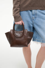 Maude Mini Tote | Espresso Distressed