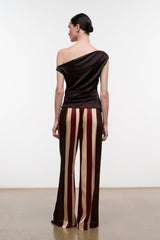 Stroll Silk Pant | Caffe Stripe
