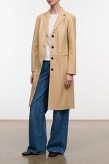 Wyatt Leather Coat | Cashew