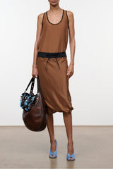 Odette Silk Skirt | Cigar Black