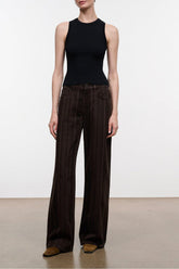 Gus Relaxed Jean | Espresso Stripe