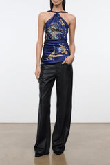 Charli Silk Top | Tapestry Midnight