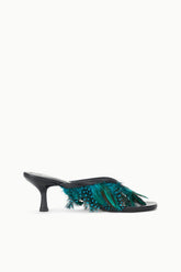 Freja Kitten Heel | Black Feathers