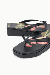 Party Platform Thong | Trumpet Flower Black