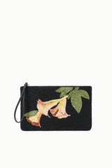 Tommy Beaded Large Pouch | Trumpet Flower Black