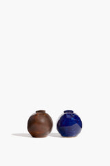 Henry Salt & Pepper Shaker Set | Brown and Cobalt Blue Glaze