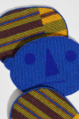 Beaded Coasters | Henry Blue Stripe