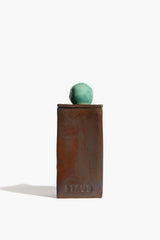 Large Moon-Lid Box | Brown and Satin Patina Glaze