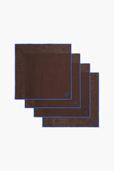Gala Linen Napkins | Espresso Henry Blue