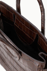Maude Mini Carryall | Espresso Croco