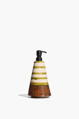 Striped Soap Dispenser | Green Stripe Glaze