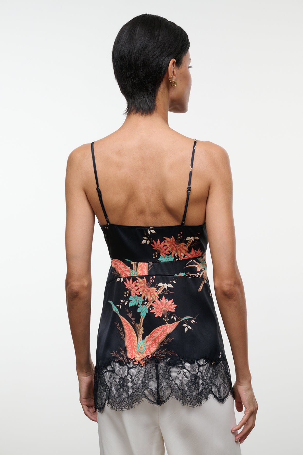 Lina Silk Top | Tapestry Noir