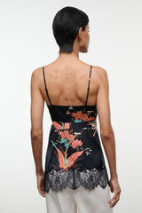 Lina Silk Top | Tapestry Noir