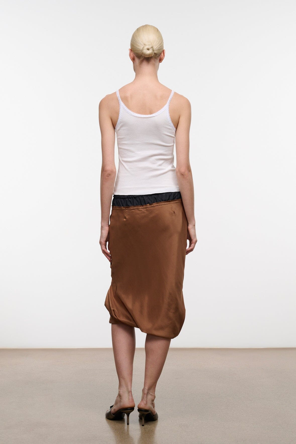 Odette Silk Skirt | Cigar Black
