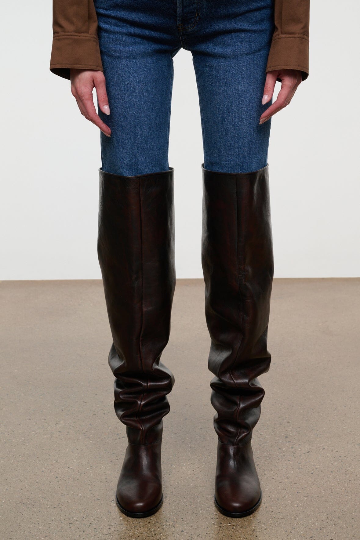 Arlo Over the Knee Boot | Espresso Distressed