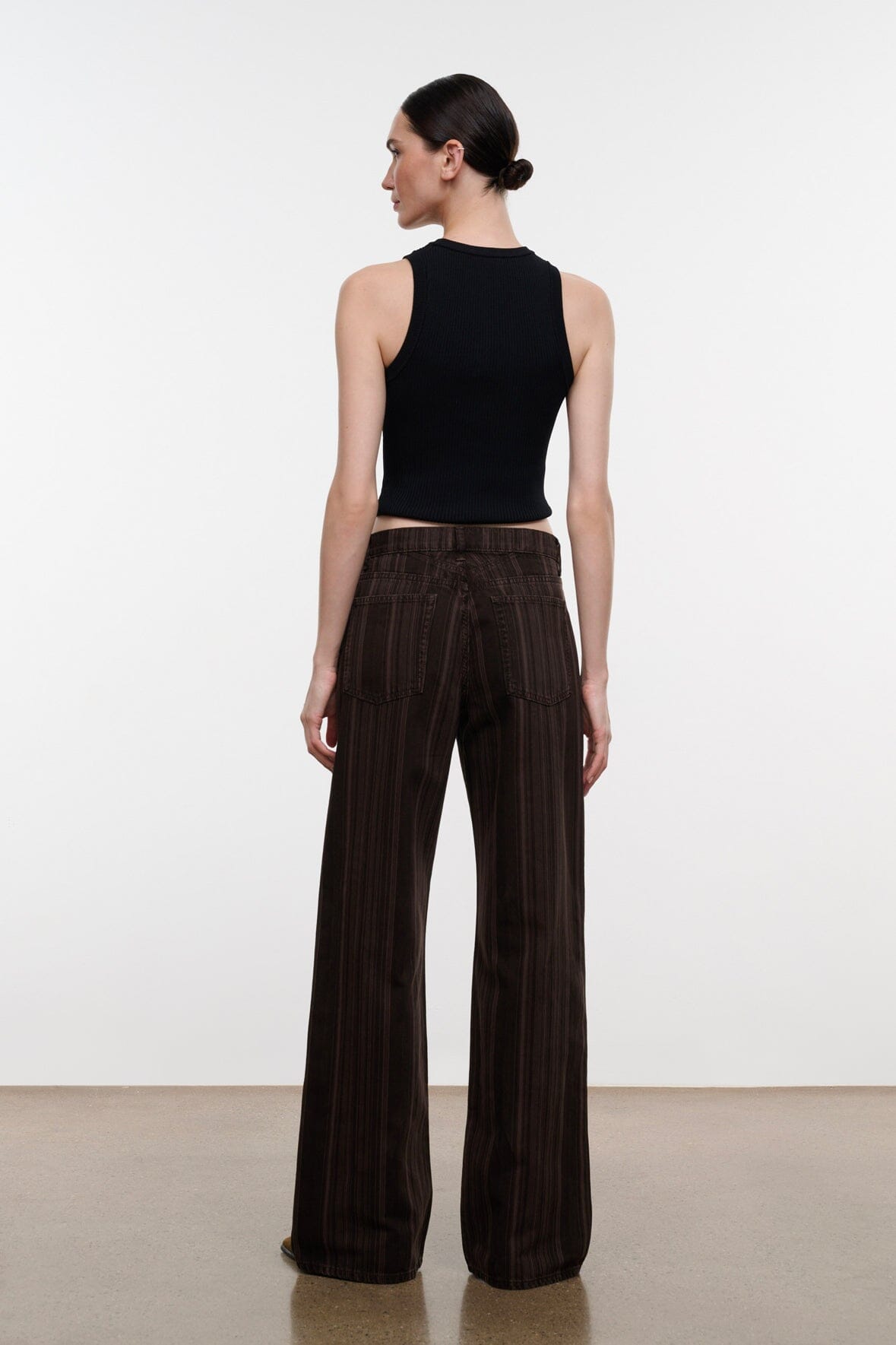 Gus Relaxed Jean | Espresso Stripe