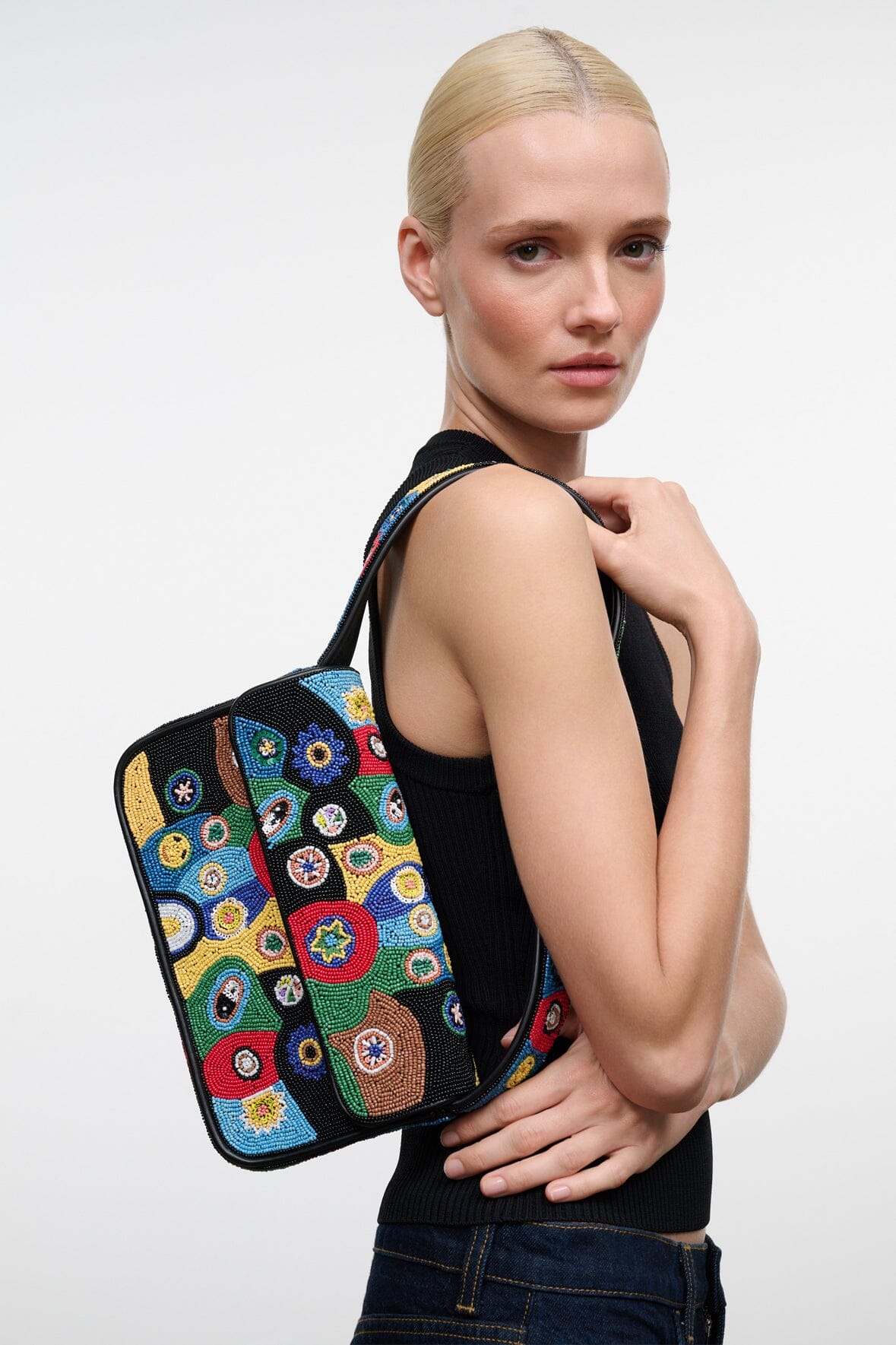 Tommy Beaded Bag | Black Millefiori