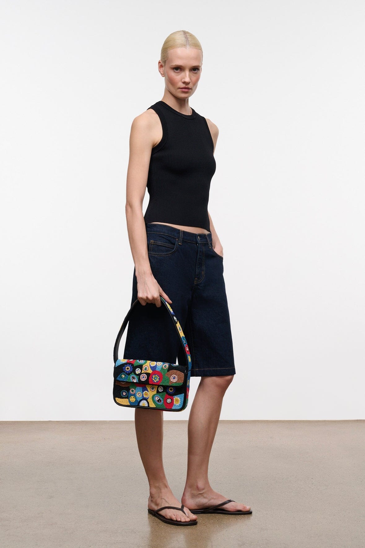 Tommy Beaded Bag | Black Millefiori