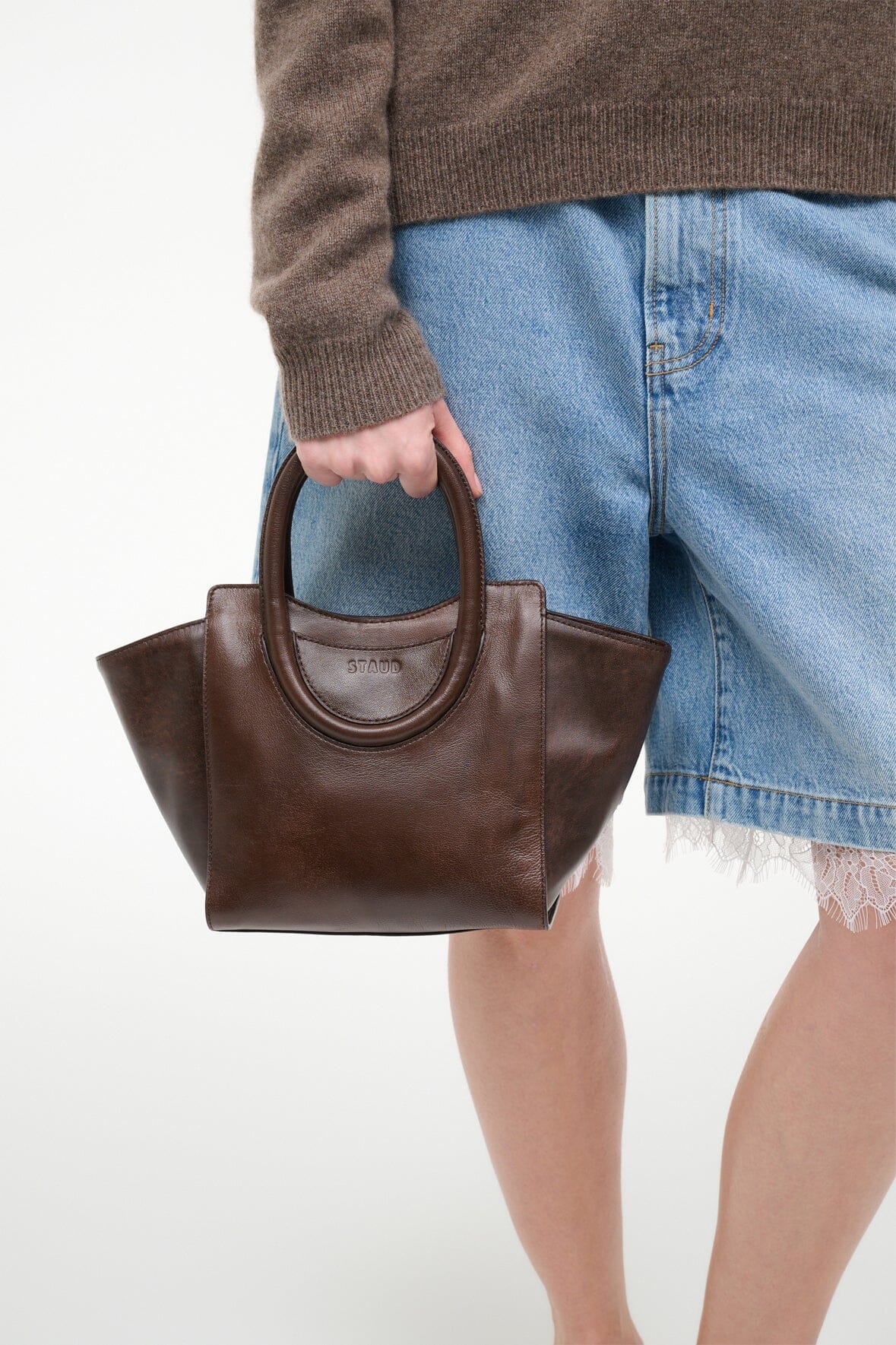 Maude Mini Tote | Espresso Distressed