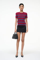Easy Cashmere Tee | Crimson Stripe