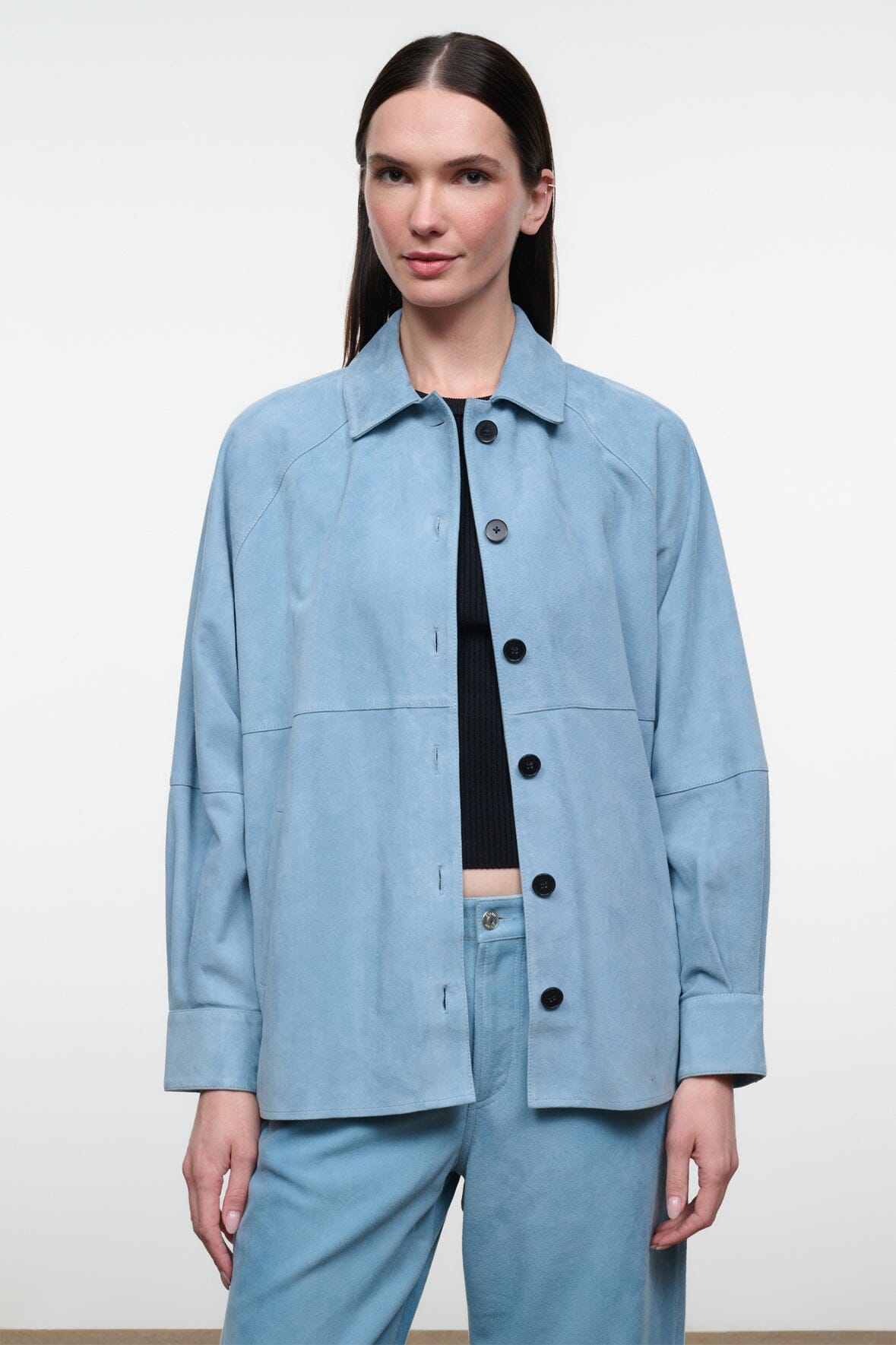 Josette Suede Shirt | Sky