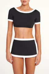 Nell Swim Skirt | Black/White