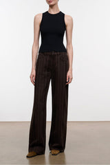 Gus Relaxed Jean | Espresso Stripe