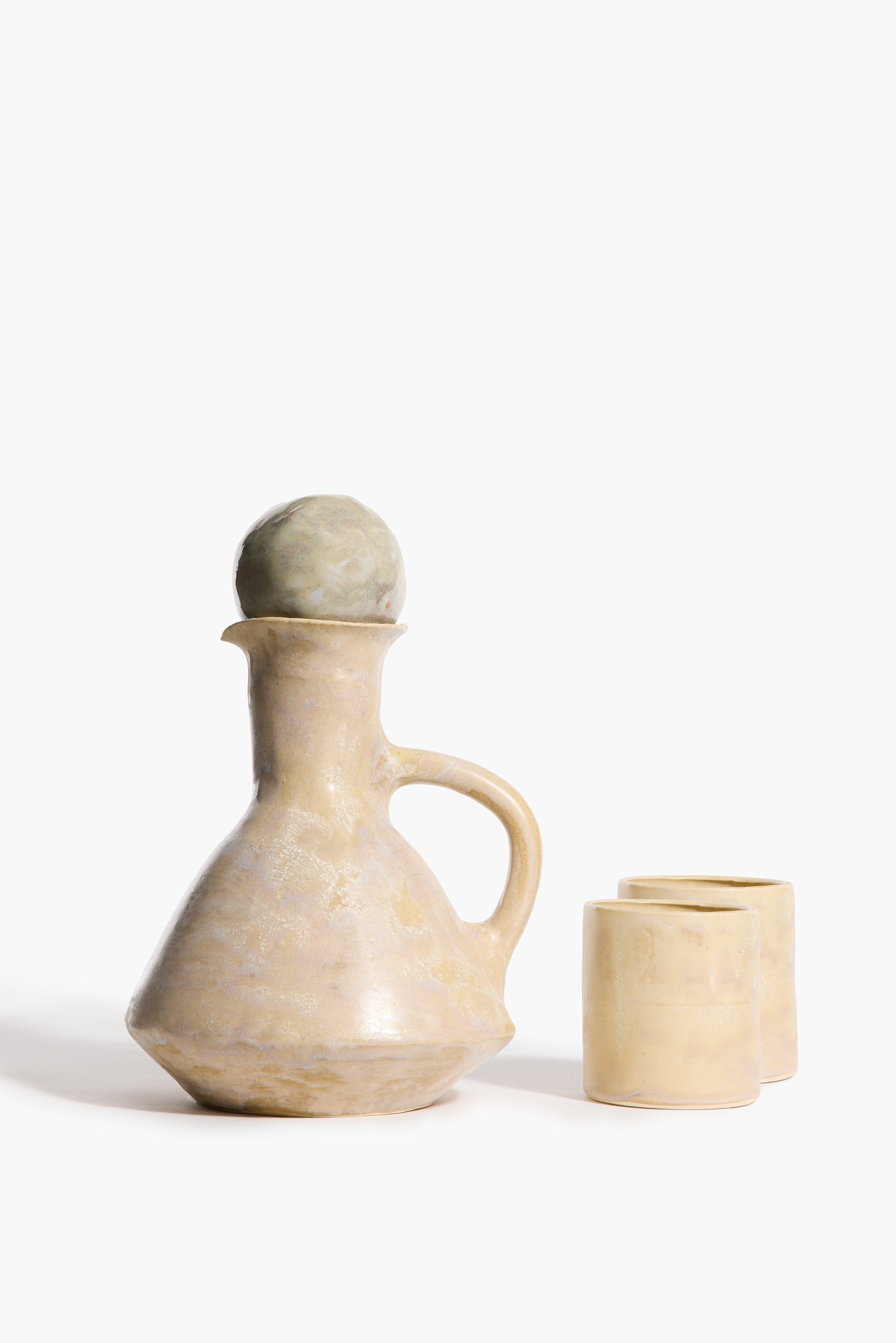 Carafe and Cup Set (2 Cups) | Organic Glaze