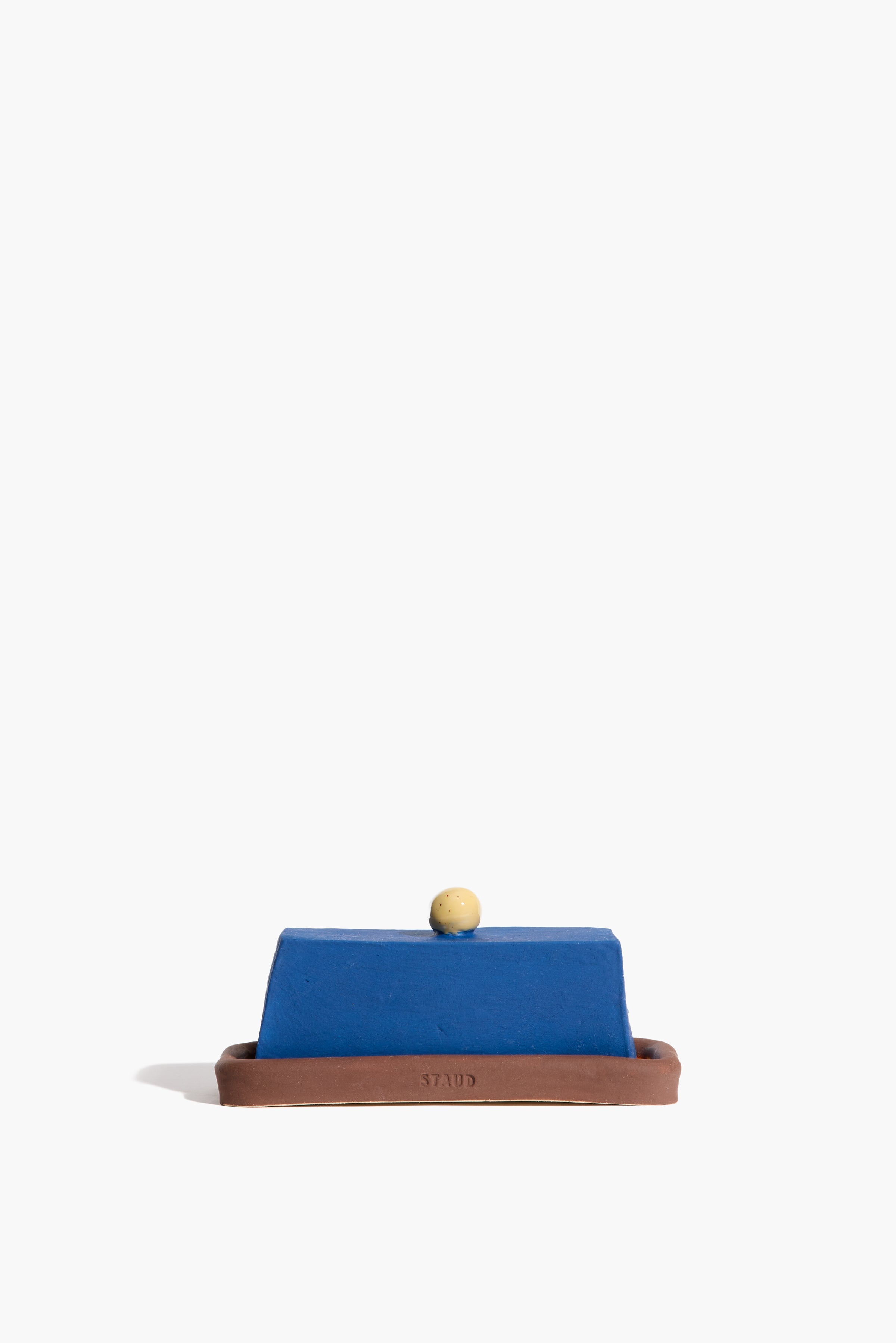 Colorblock Butter Dish | Brown and Blue Glaze
