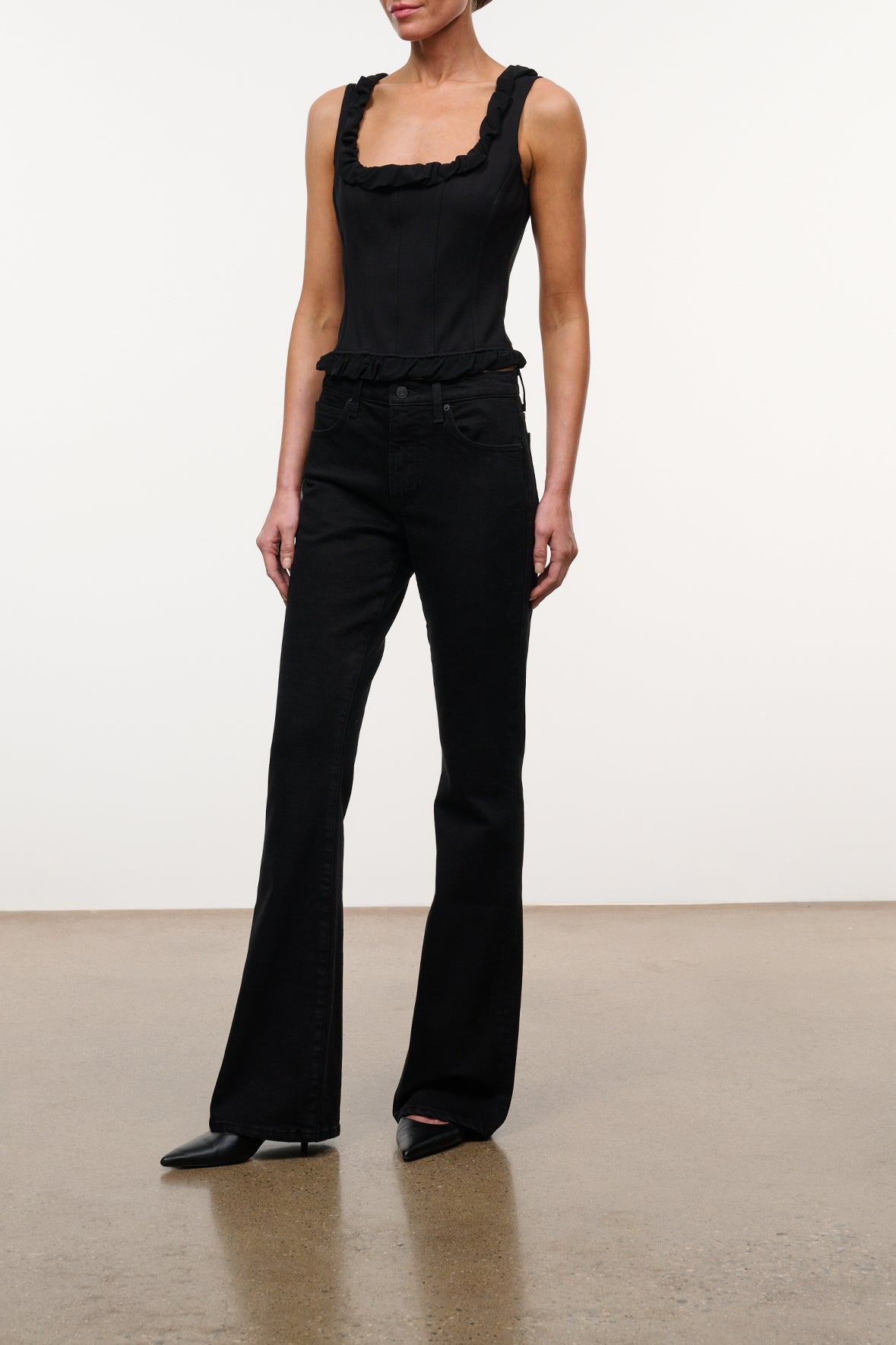 Franky Flare Jean | Jet Black