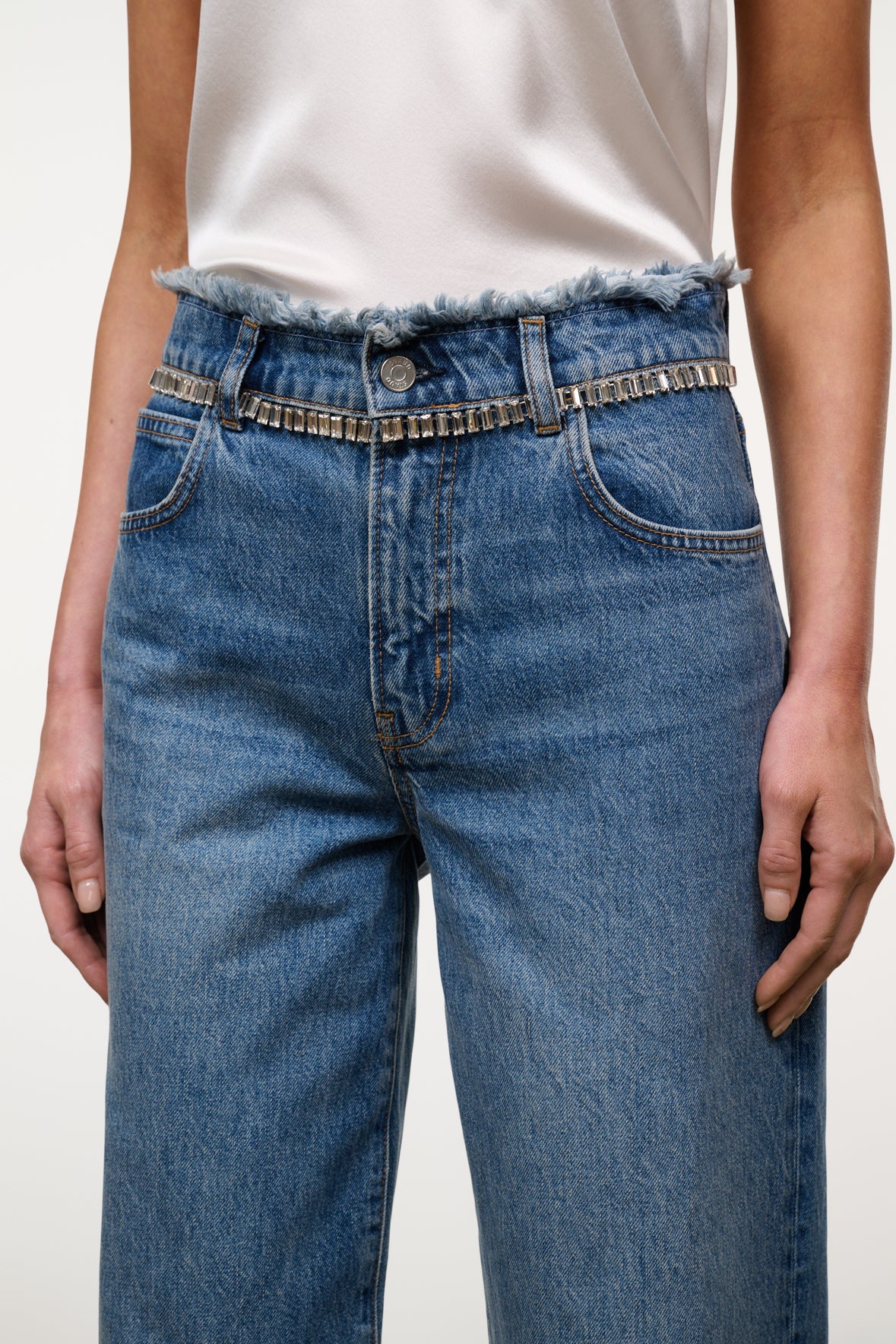Dean High Rise Crystal Jean | Vintage Wash