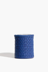 Rowe Woven Leather Candle | Henry Blue
