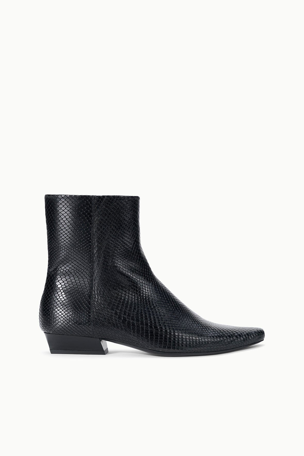Wally Flat Ankle Boot | Black Snake