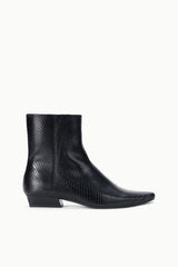 Wally Flat Ankle Boot | Black Snake