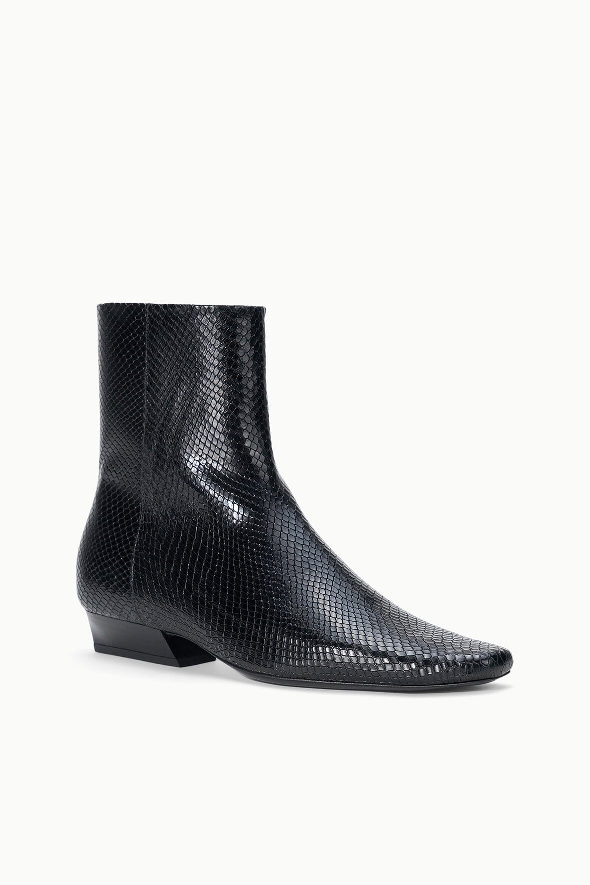 Wally Flat Ankle Boot | Black Snake