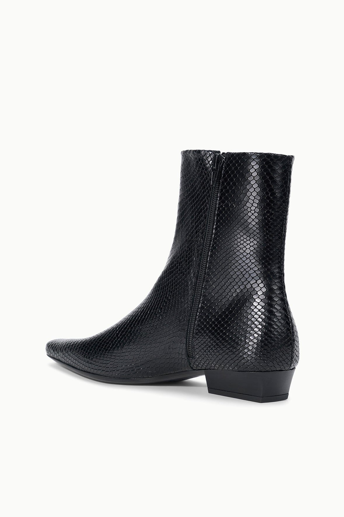 Wally Flat Ankle Boot | Black Snake