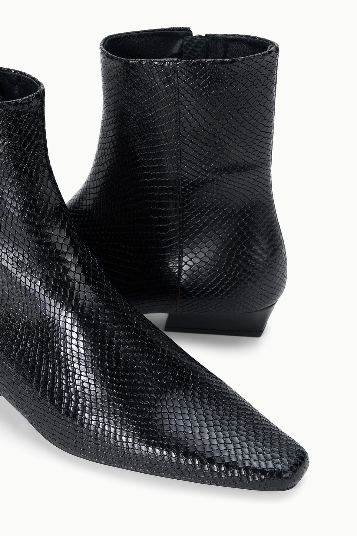 Wally Flat Ankle Boot | Black Snake