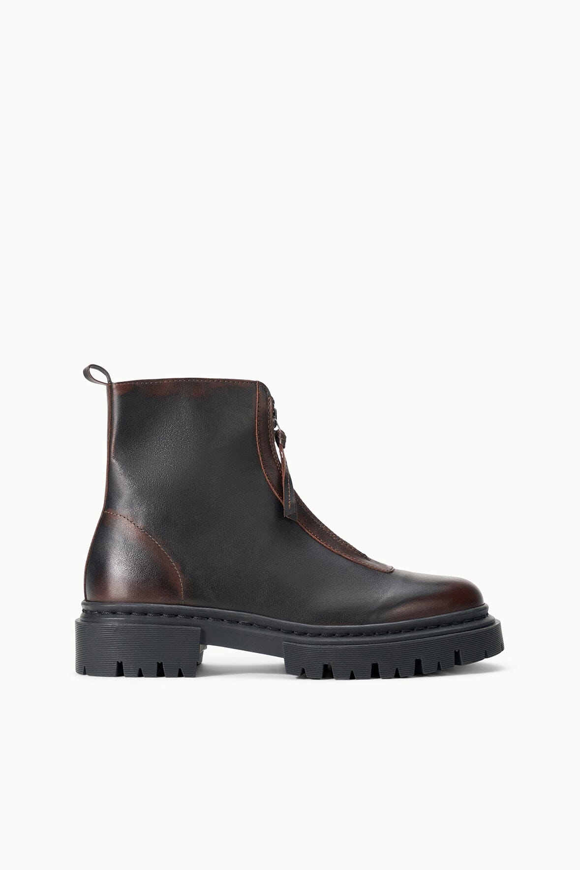 Miles Zip Ankle Boot | Espresso Distressed