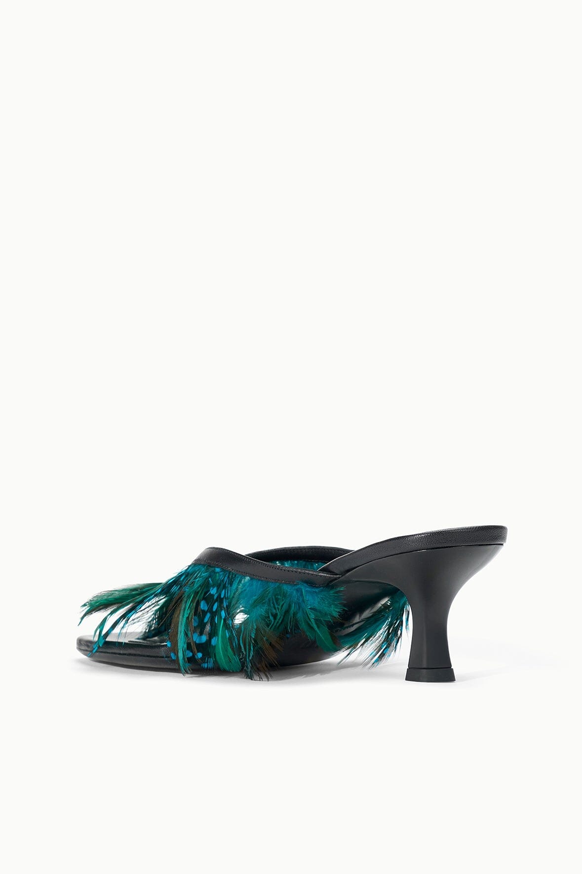 Freja Kitten Heel | Black Feathers