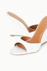 Brigitte High Wedge | Ivory Satin