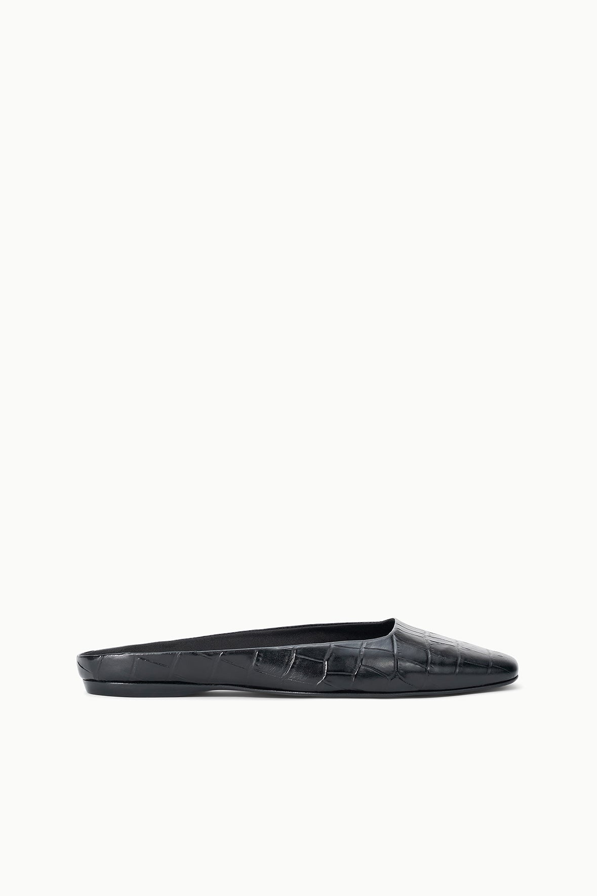 Otto Flat Mule | Black Croco