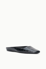 Otto Flat Mule | Black Croco