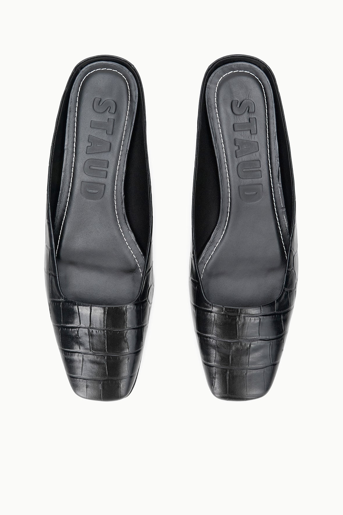 Otto Flat Mule | Black Croco