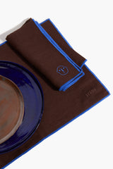 Gala Linen Napkins | Espresso Henry Blue