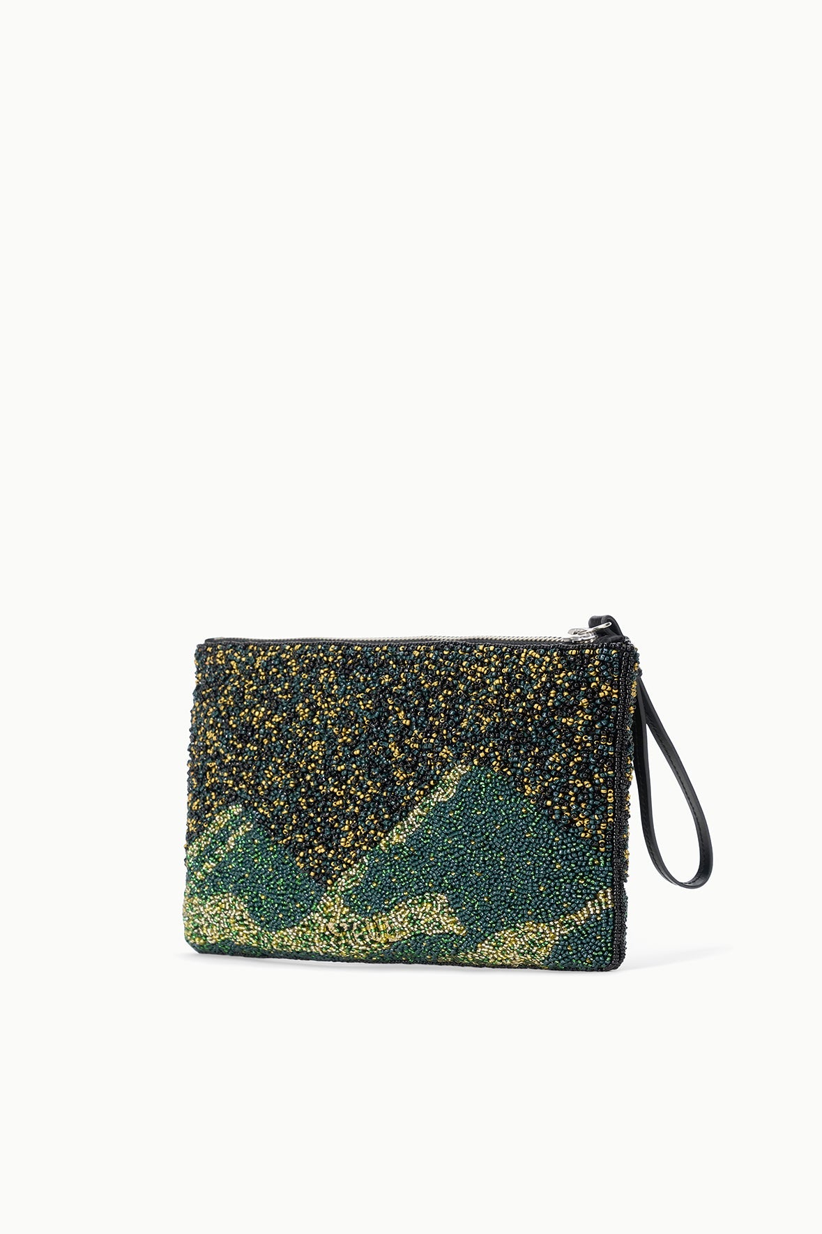 Tommy Beaded Large Pouch | Trumpet Flower Black
