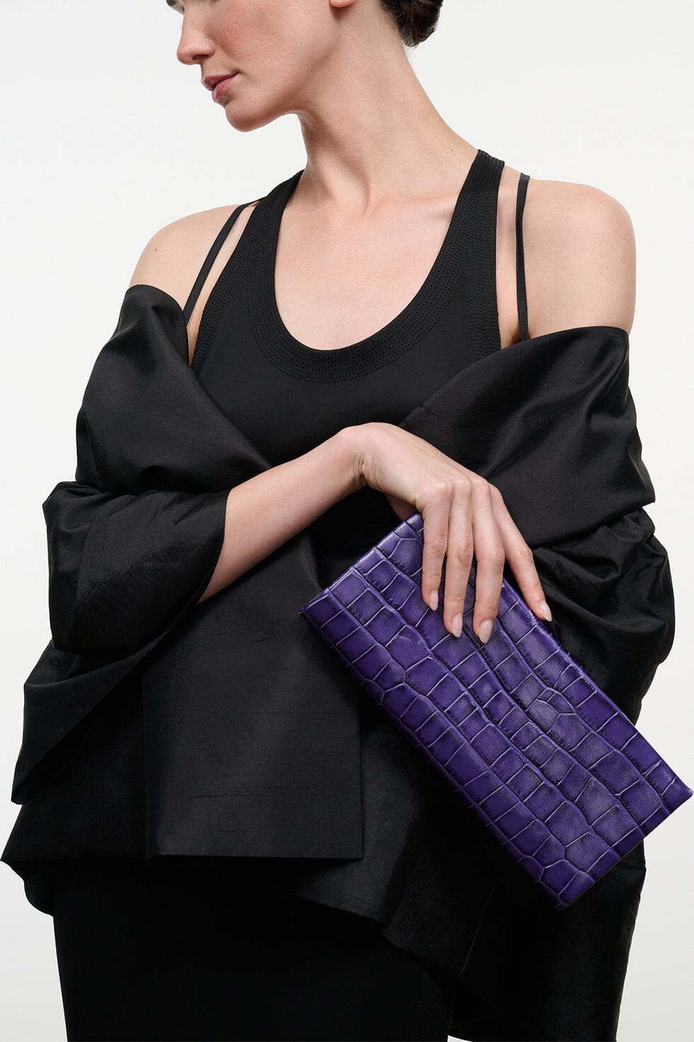 Muse Clutch | Amethyst Croco