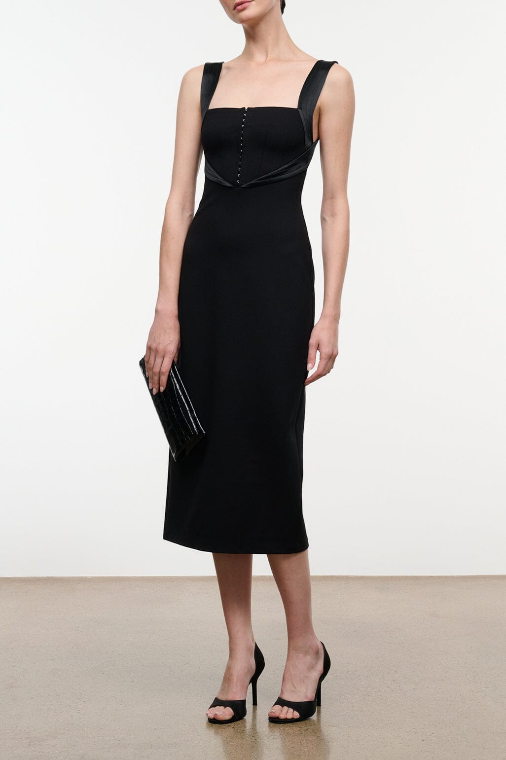 Muse Clutch | Black Croco
