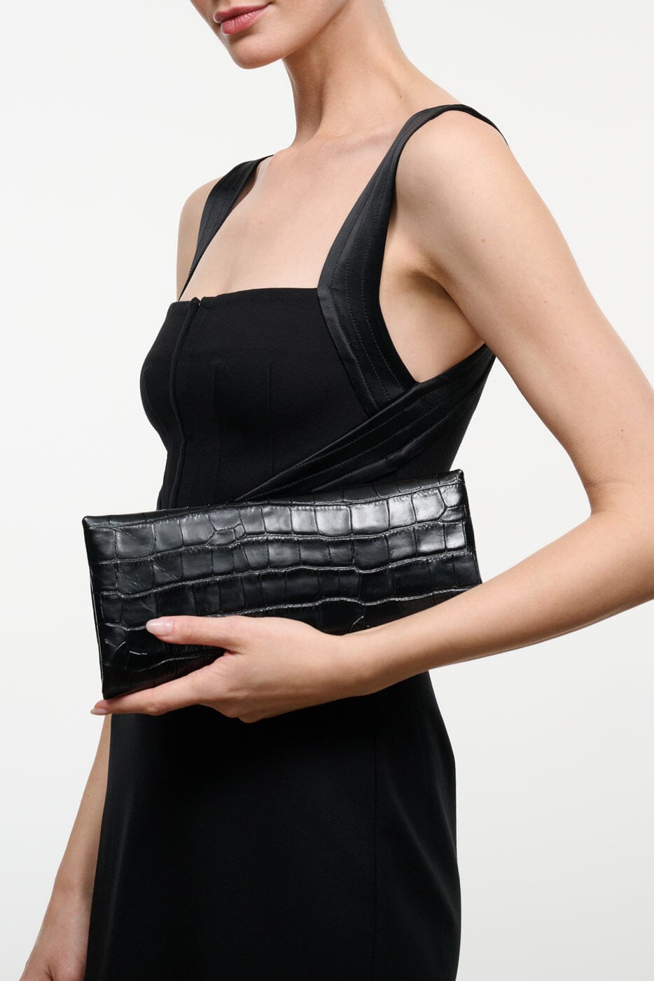 Muse Clutch | Black Croco