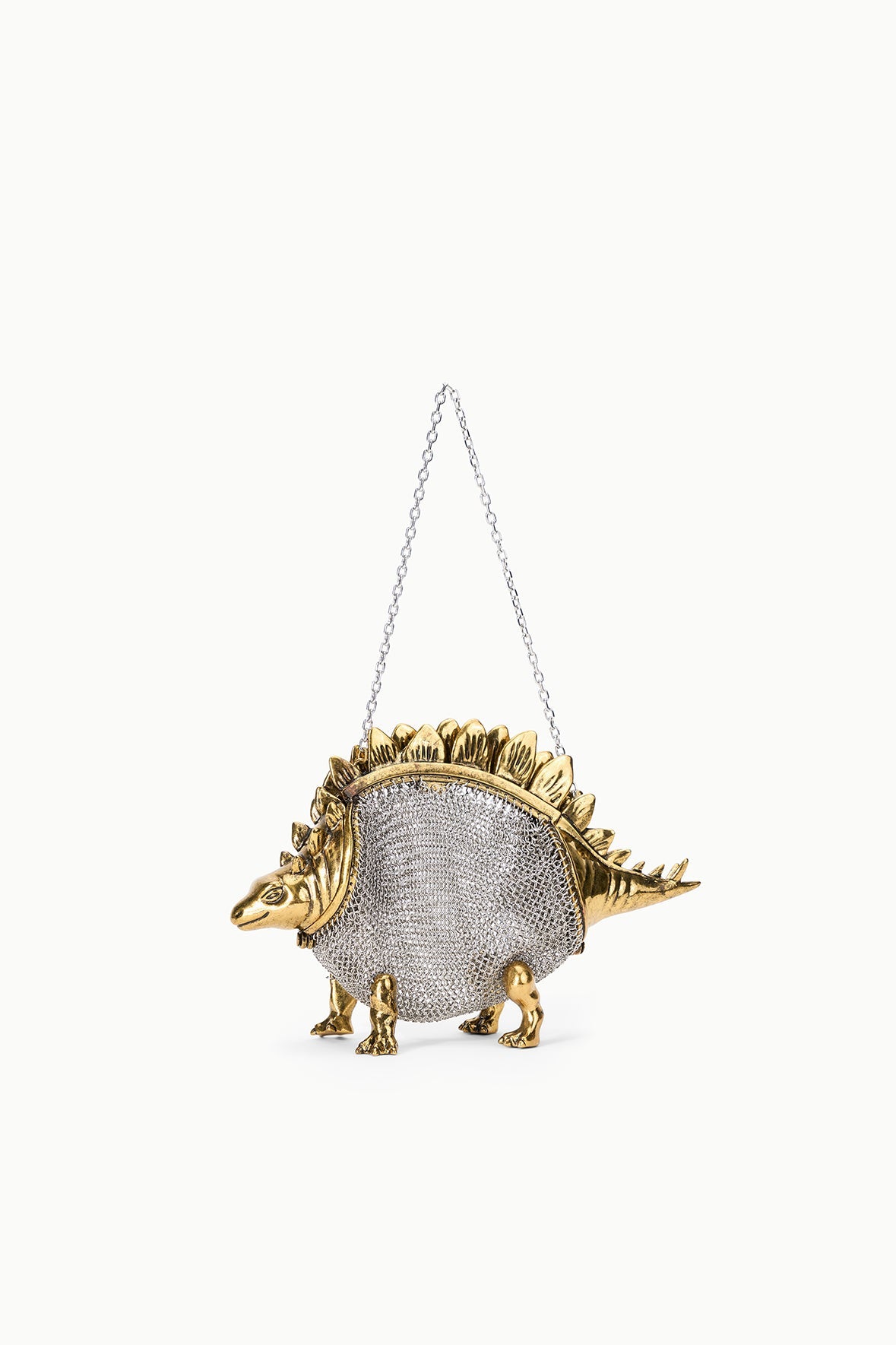 Barbara Mini Dino Chainmail Bag | Gold
