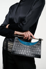 Carys Clutch | Black Croco